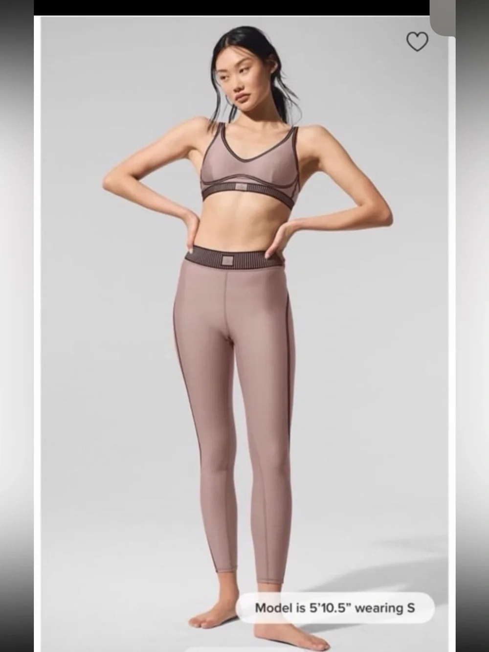 ALO Yoga Airlift Line up 7/8 Taupe Legging Black Velvet XXS New w/o Tags!!